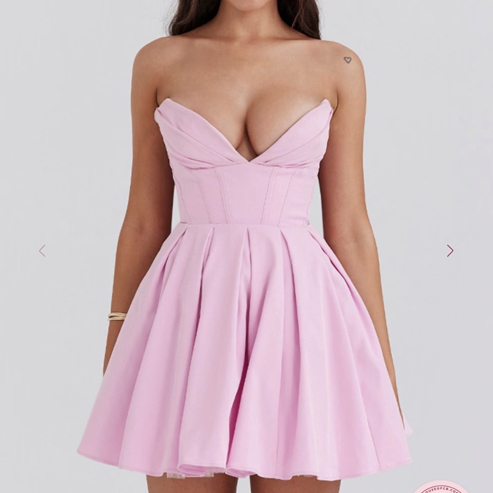 Elegant Strapless Pink Dress